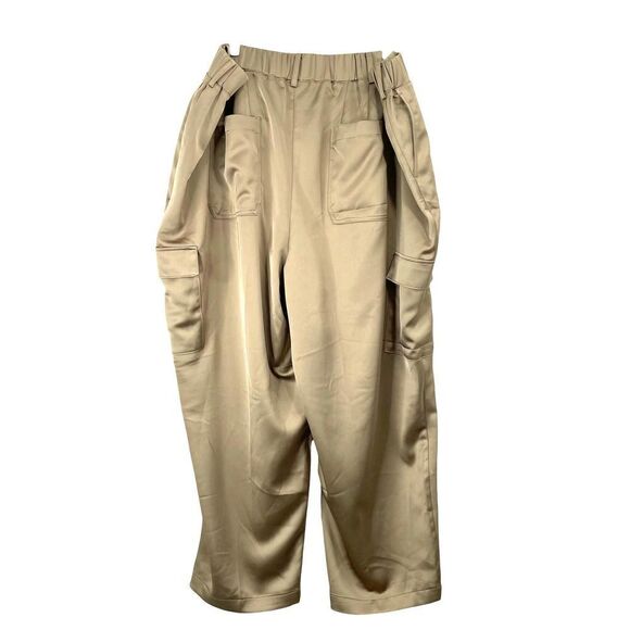 NEW Lane Bryant Satin Cargo Jogger Pants Sz 22 neutral tan boho - Picture 11 of 11